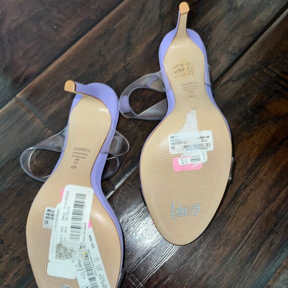 NWT SCHUTZ vinyl ariella heels in smoky grape size 9 - Picture 13 of 15